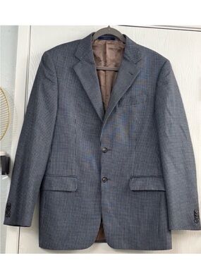 Joseph Blue Micro-Check Wool Silk Houndstooth Sport Coat Size 38R